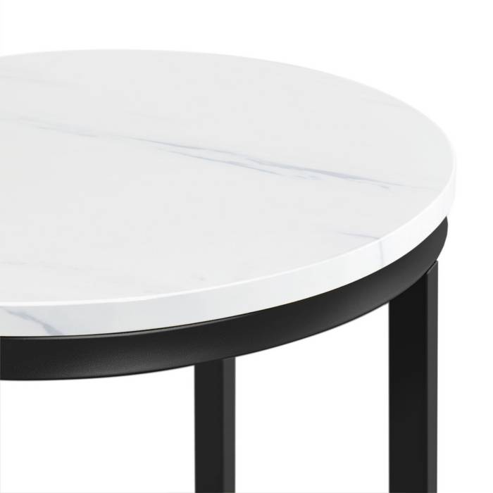 Yaheetech X-Based Faux Marble Round Side Table